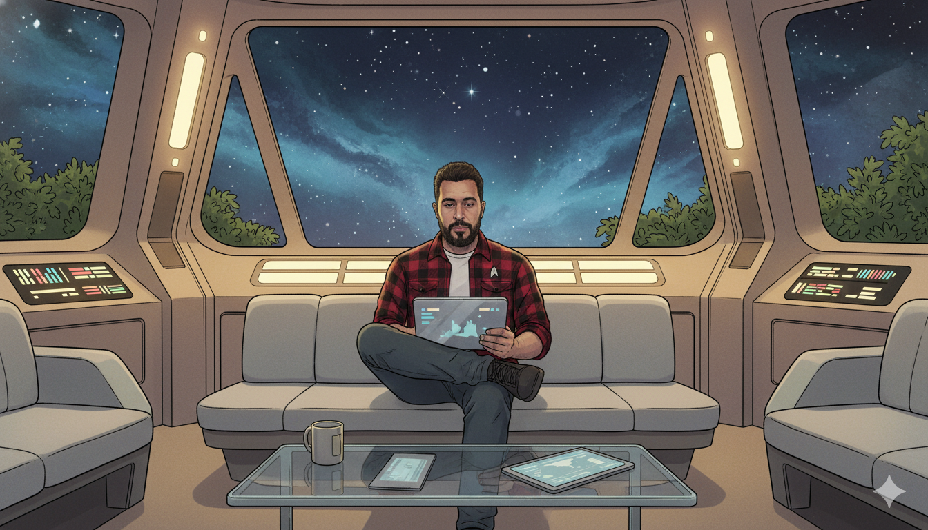 Captain's Mess universe character frame showing experimental creative coding